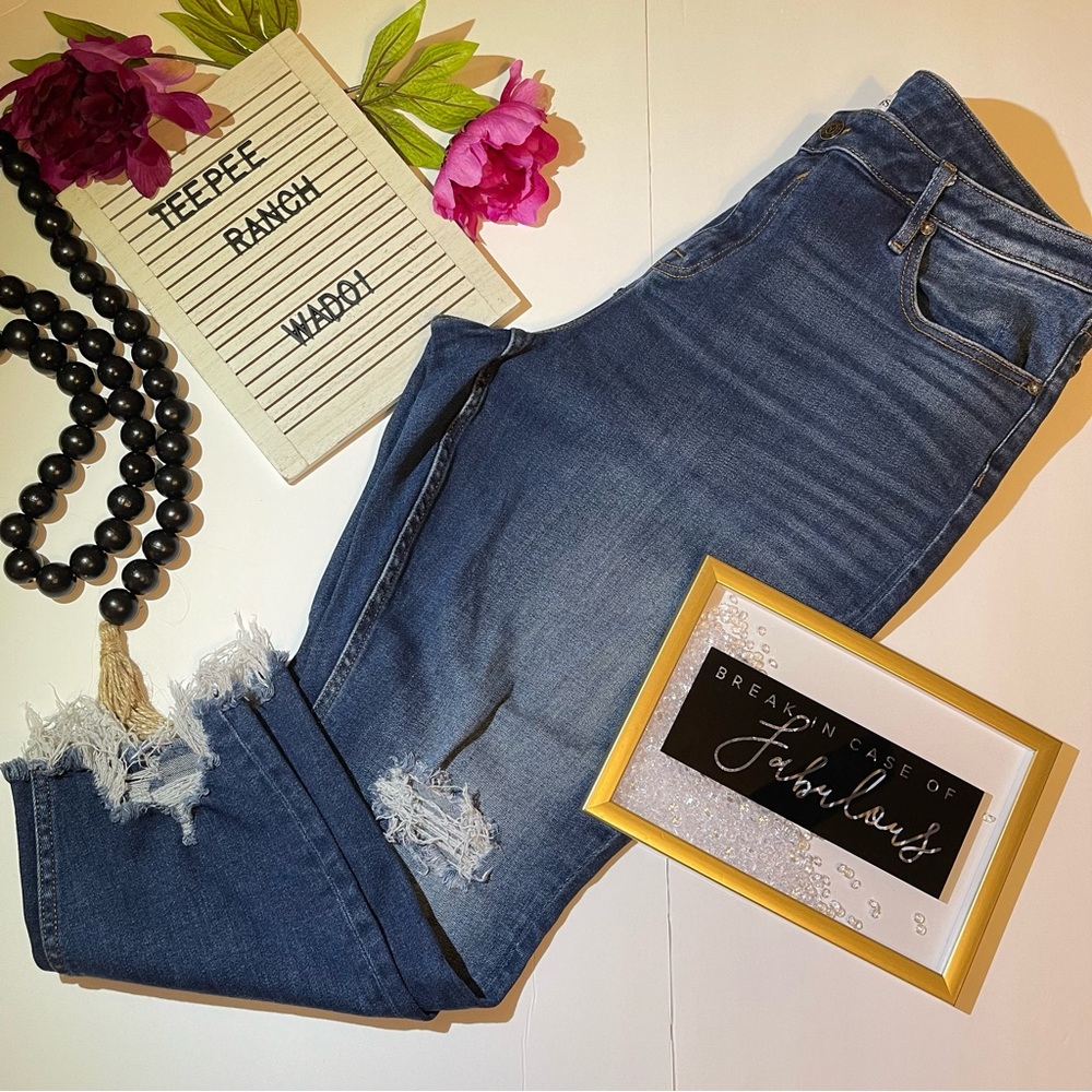 Vigoss 18 distressed crop jeans